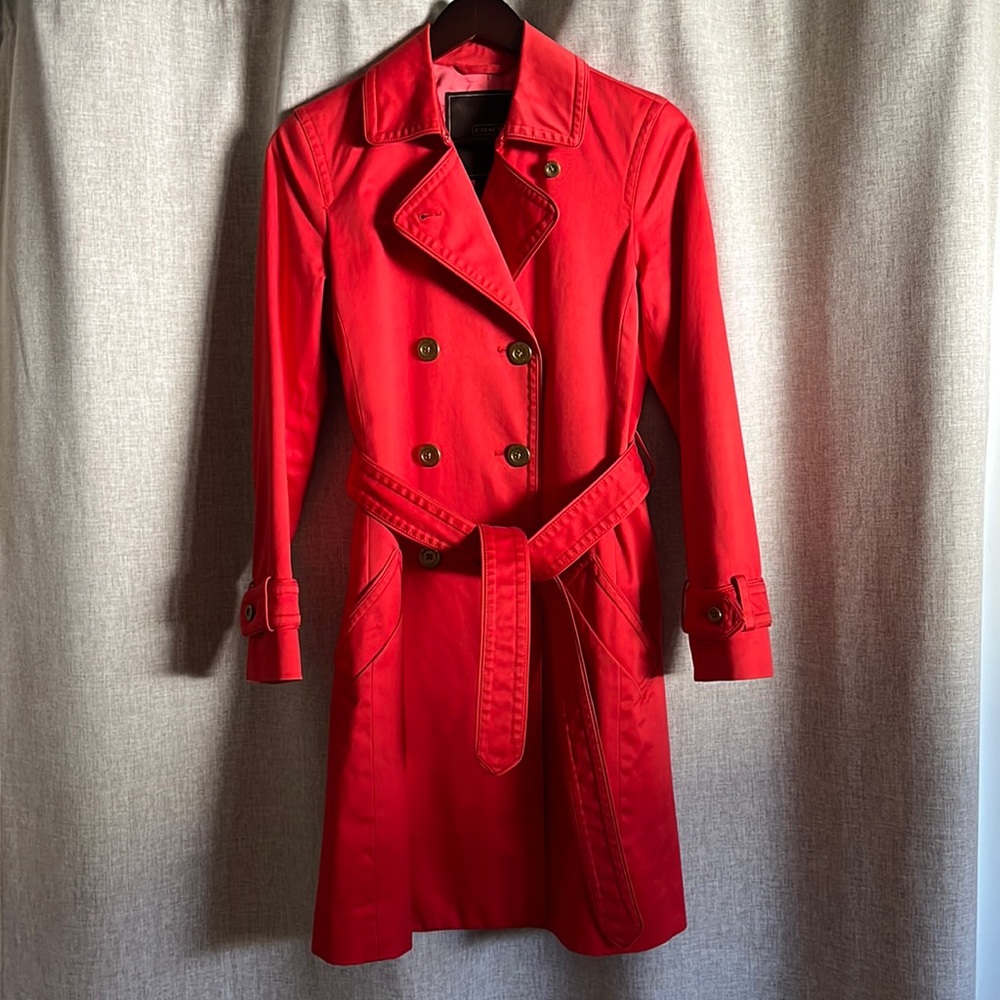 Coach Red Trench Coat